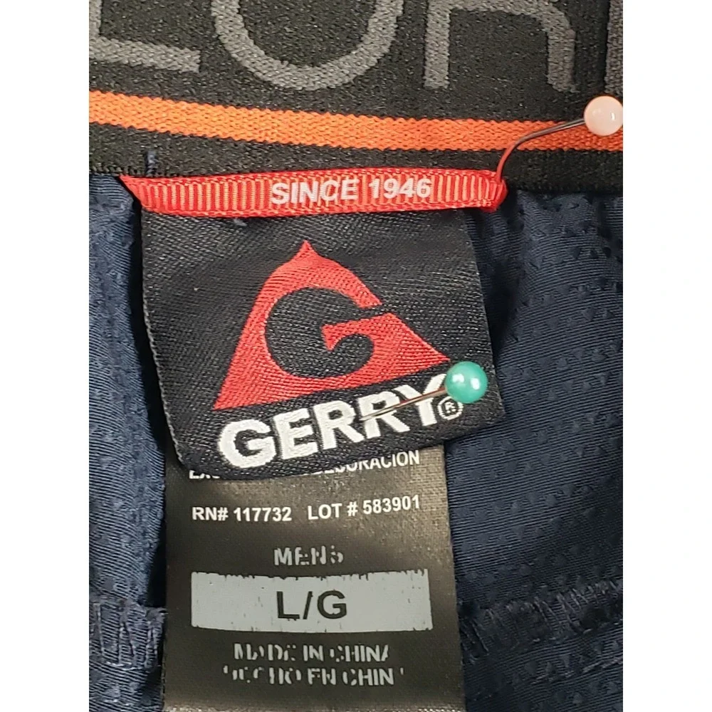 Gerry Men Athletic Short L Navy Blue Drawstring Elastic Waist Pockets Activewear